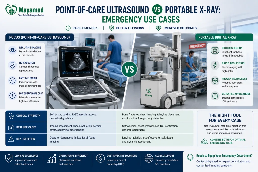 Point-of-Care Ultrasound vs Portable X-ray Emergency Use Cases